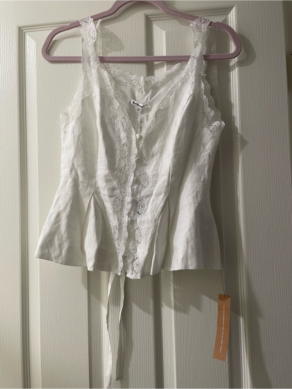 Reformation Josefina Linen Top NWT size 0 - Picture 10 of 13